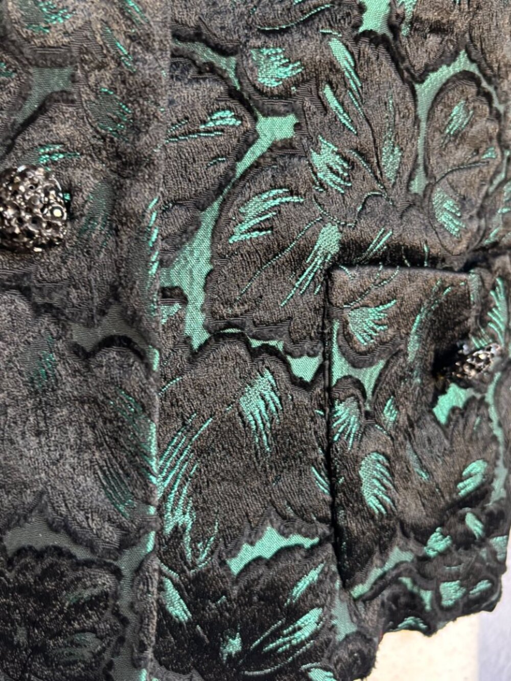 1950s 1960s Brocade Cocktail Set Shell & Jacket - Picture 8 of 16